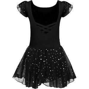 Arshiner Girls Ruffle Sleeve Ballet Dance Dress Tutu Skirted Leotard - 1 of 4
