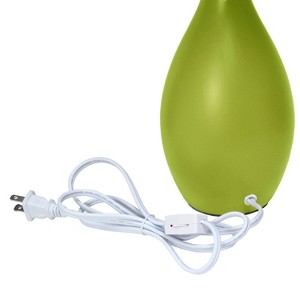 18.11" Traditional Standard Ceramic Dewdrop Table Desk Lamp with Matching Fabric Shade - Creekwood Home - 1 of 4