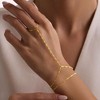 Turandoss 2PCS Gold Hand Chain Bracelet for Women - Dainty 18K Gold Layered Link Chains, Finger Ring Hand bracelets Stack, Christmas Gifts, 6+2In - 2 of 4