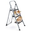 Delxo Portable Collapsible Lightweight Alloy Steel Mini Stool Stepladder with Anti Slip Carry Hand Grip and Wide Pedal for Indoor Use - 3 of 4