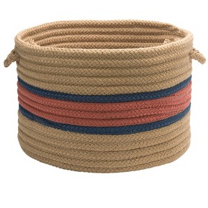 Colonial Mills Garden Banded Round Baskets Utility Basket, 18 by 12-Inch, Terracotta Pink/Jasmine - 1 of 1