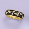 Ross-Simons 0.30 ct. t.w. White Topaz and Black Enamel Bumblebee Ring in 18kt Gold Over Sterling - 4 of 4