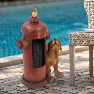 NAYSAYE Fountain Fire Hydrant Water Feature with Dog and Bird Accents for Garden and Patio, Multicolor, 11"*26.8"*18.7" - 1 of 4