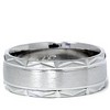 Pompeii3 Brushed Wedding Band 950 Platinum Handcarved 7MM Mens Ring - 2 of 4