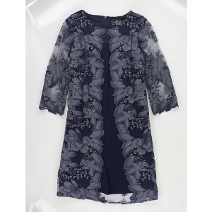 Alex Evenings Womens Embroidered Floral Midi Dress - 1 of 2