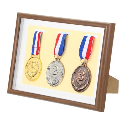Unique Bargains Picture Frame Shadow Box Sports 3 Medal Display Case 1 Pc