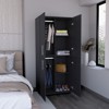 SEVOBAL Armoires 70 Inch High Four Door Armoire with Six Shelves and Two Hanging Rods for Bedroom Storage, Black, 31.5"*18.9"*70.8" - 3 of 4