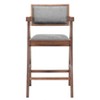 Counter Stool 39.4" H, Gray Polyester Linen Seat with Walnut Rubberwood Frame (Set of 2) By Zuo Modern - 3 of 4