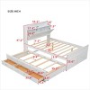 Wooden Trundle Bed with Storage Drawers,USB Charging,Space Saving Kids Furniture-Maison Boucle - 4 of 4
