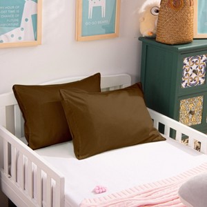 2 Pack 500 Thread Count Cotton Envelope Toddler Pillowcases, Ultra Soft Travel Pillow Cases - NTBAY - 1 of 4