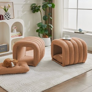 Hyleory Easy-Connected Footrest Stool Pet-Friendly - 2-in-1 Bed Bench & Play Tunnel with 2 Removable Pads - 1 of 4