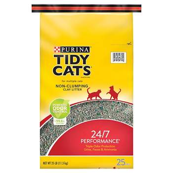 Purina Tidy Cats 24/7 Performance Non-Clumping Cat & Kitty Litter for Multiple Cats- 25lbs