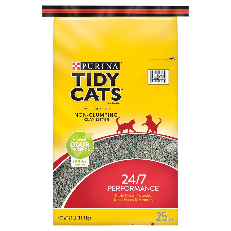 Purina Tidy Cats 24/7 Performance Non-Clumping Cat &#38; Kitty Litter for Multiple Cats- 25lbs, 1 of 6