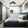 PAKOKULA 1-Light Black Diffuser Semi-Flush Mount Ceiling Light with Metal Pleated Shade and White Glass Shade - 4 of 4
