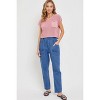Slickblue Women's Denim Jogger Pants, Elastic Waist, Slouchy Fit, Cargo Style with Pockets, Blue, Size S-L - 3 of 4