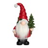 Transpac Resin 11 in. Multicolor Christmas Light Up Gnome with Tree Decor - 2 of 4