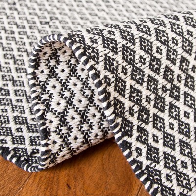 Montauk Black and Ivory Handwoven Cotton Area Rug