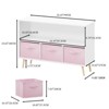 FONTOI Kids Bookcase and Bookshelf with Drawers, Bookcase Display Stand, Toy Storage Organizer for Bedroom, Playroom, White&Pink, 11.02"*23.62"*35.43" - 3 of 4