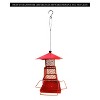 Red iron telescopic square bird feeder - 4 of 4