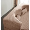 PAGED Modern Floor Sofa with 2 Pillows, Foam-Filled Sleeper Sofa Bed with Teddy Fabric for Living Room, Apartment, No Assembly Required - 4 of 4
