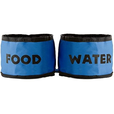 PETMAKER Collapsible Pet Bowls Collection - Portable Silicone  Carabiner Clips for Travel- 2 Pack, 32oz Each Blue