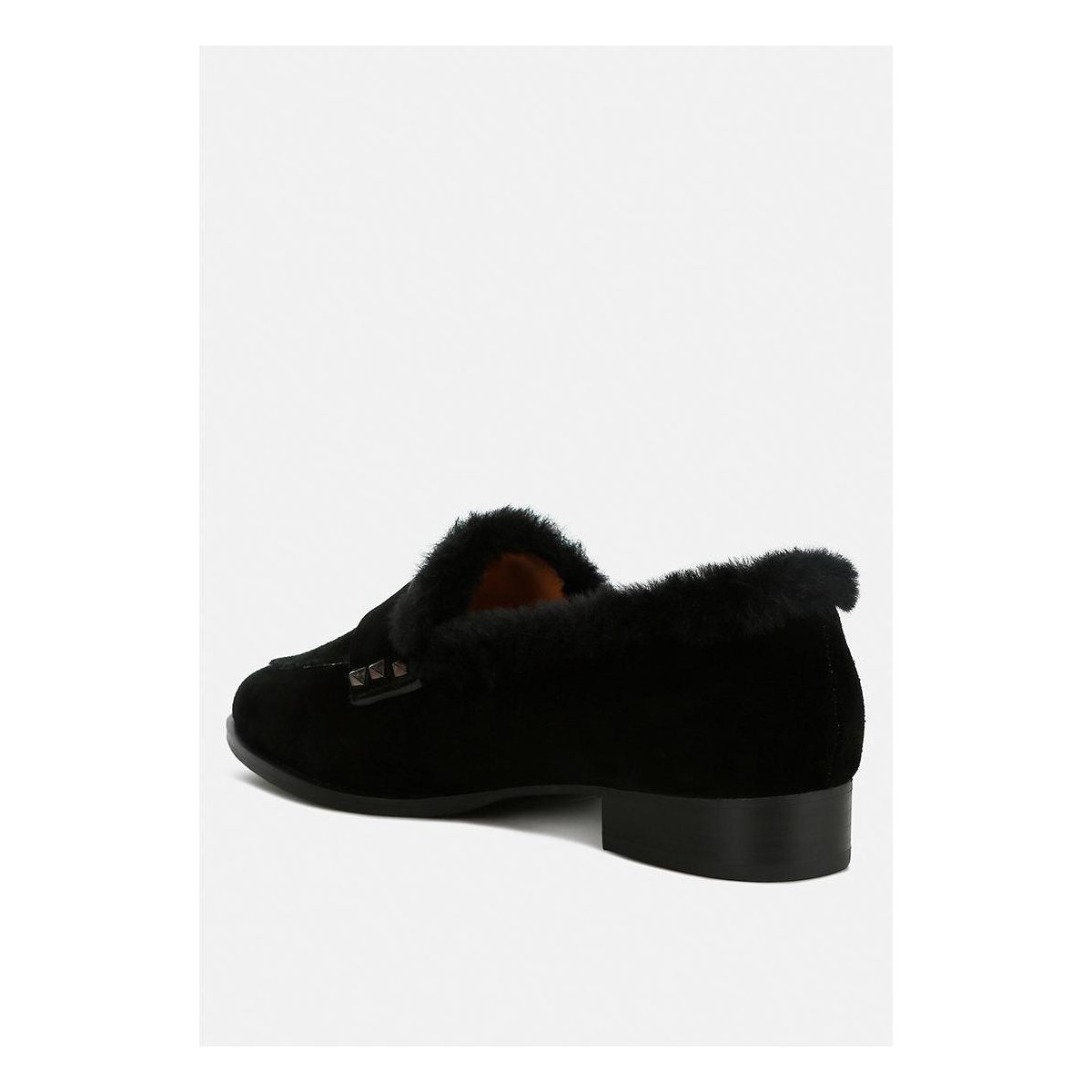Женские туфли Rag & Co Womens Allie Fur Trim Suede Loafers 8 — фото 3