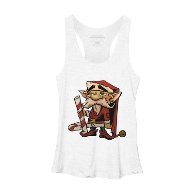 Women's Design By Humans The Candy Cane Elf By HawksAerie Racerback Tank Top