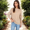Anna-Kaci Women's Cable Knit Long Sleeve Sweater with Crew Neck - 2 of 4