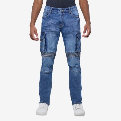 RAW X Men's Multi Cargo Pocket Denim Pants
