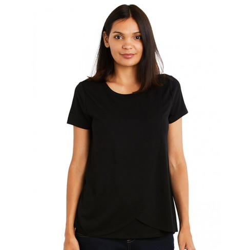 Maternity t-shirt with nursing access