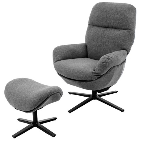 Costway Modern Swivel Rocking Chair Ottoman Set W aluminum Alloy