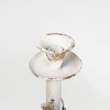 Vintage Metal Candle Holder with Accent Flowers, 14" Tall, Rustic White Finish, Home Decor, Large Size - 4 of 4
