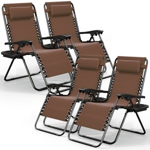 Nestl Zero Gravity Chairs, Reclining Camping Chair, Folding Outdoor Chair with Pillow & Cup Holder Tray - 1 of 4