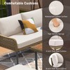 6-Piece Outdoor Patio Rope L-Shaped Sectional Sofa Set with Acacia Wood Table and Ice Box - 4 of 4