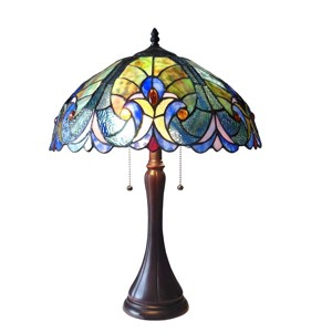 Chloe Lighting Amor Tiffany-style 2 Light Victorian Table Lamp 16" Shade - 1 of 2