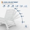 HDPE 5-Position Lounge Chair for Outside, Outdoor HDPE Chaise Loungers with Cup Holder, Resin Pool Lounge Chair with Rolling Wheels - 4 of 4