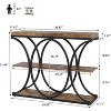 39" Narrow Console Tables for Entryway, Industrial 3-Tier Sofa Table with Round Metal Base and Storage Shelves for Hallway, Foyer - 3 of 4