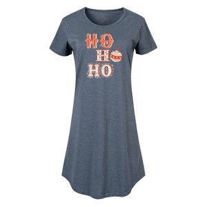 Women's - Instant Message - Christmas Ho Ho Ho Ornament Graphic T-shirt Dress - 1 of 4