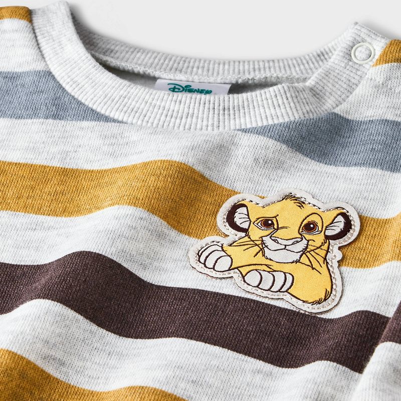 Baby Boys&#39; Disney Lion King Striped Top and Bottom Set - Brown, 3 of 5