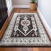 Well Woven Kings Court Kama Black - Non-Slip Rubber Backed Oriental Medallion Rug - Hallway, Entryway & Kitchen - Machine-Washable, Low Looped Pile - 2 of 4