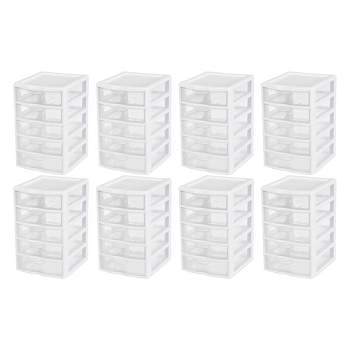 Homz Plastic 5 Clear Drawer Medium Home Organization Storage