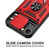 Reiko Kickstand Ring Holder with Slide Camera Cover TPU Magnetic Car Mount for Apple iPhone 13 in Red - 4 of 4
