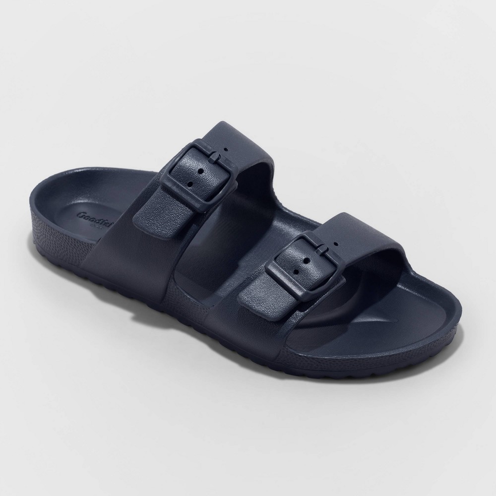 Men's Carson Two Band Slide Sandals - Goodfellow & Co Navy Blue 8