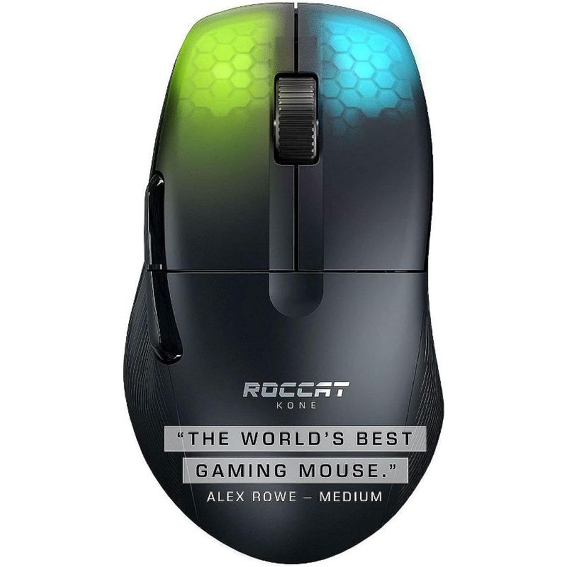 ROCCAT Kone Pro Air Gaming PC Wireless Mouse, Bluetooth Ergonomic Performance Computer Mouse 100+ Hour Battery Life, Black, 2 of 9