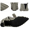BLISSFUL STEP Bow Stripe Pointed Toe Chunky Heels Ankle Boots for Women - 3 of 4