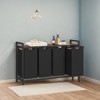 45.7 x 13 x 28.4 Inches Laundry Sorter Hamper, Laundry Basket Storage, Laundry Sorter with 4 Pull-Out and Removable Bags, Shelf, Metal Frame, (40L) - 3 of 4