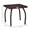 Outdoor PE Wicker Side Table, Small Square Rattan End Table, All-Weather Material Coffee Table for Garden, Balcony - 3 of 4