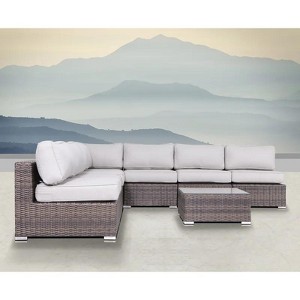 Sapphtopaz Outdoor Patio Furniture Set Wicker Woven Outdoor Couch Chairs with Cushions and Coffee Table Sofa Set for Patio, Garden - 1 of 4