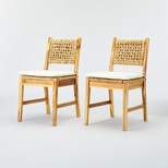 2pk Temescal Valley Wood and Woven Dining Chairs with Cushion Cream - Threshold™ designed with Studio McGee