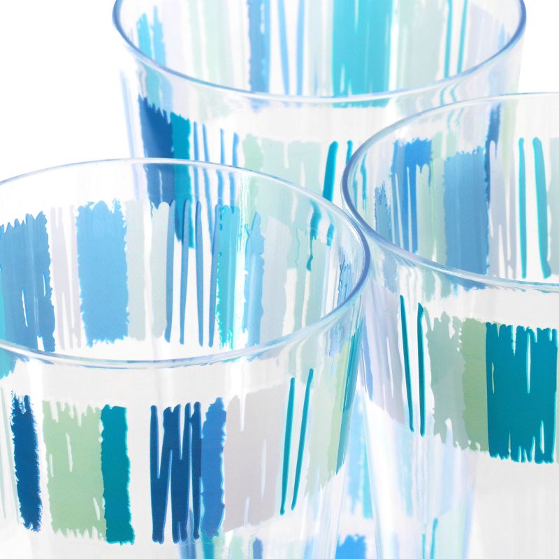 Gibson Home Tropical Sway Orleans 6 Piece 19 Ounce Plastic Tumbler Set in Blue, 4 of 6